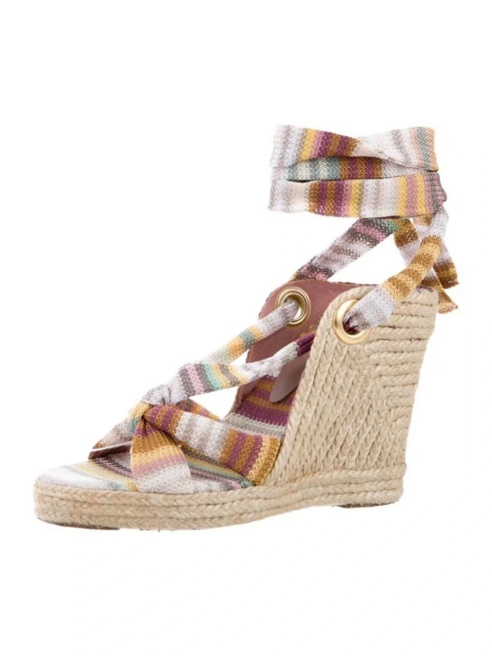 Missoni Multicolor Striped Espadrille Wedge Sandal